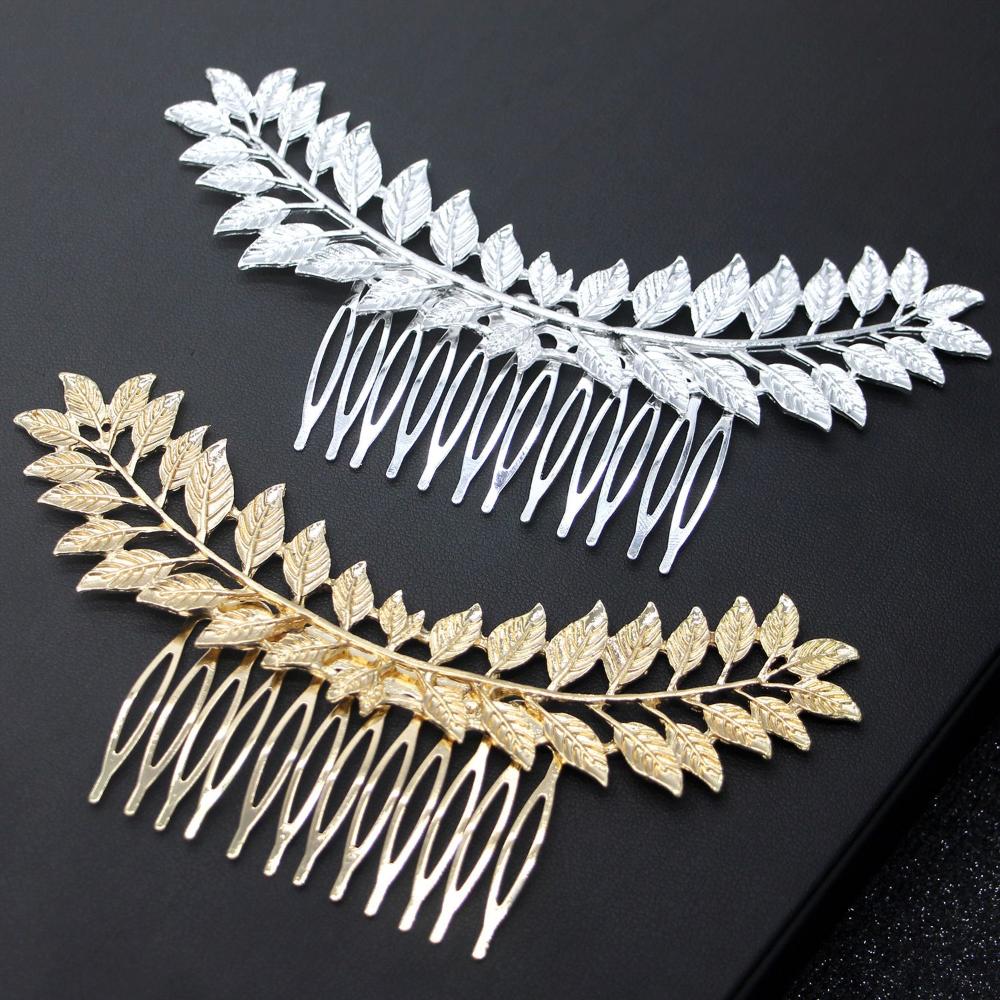 Модные украшения для волос Золото Серебро Свадебный гребень Свадебные аксессуары Женский головной убор Металлический лист