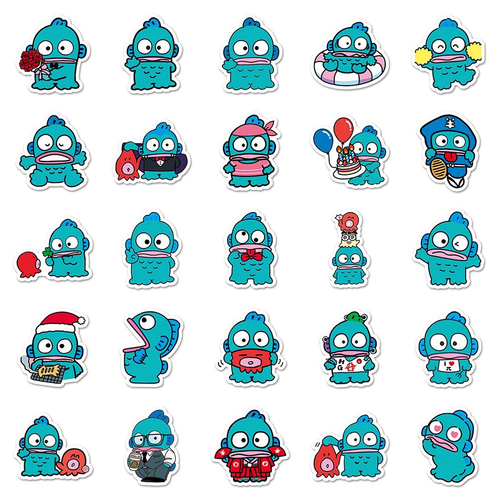 10/30/50pcs Cartoon Ugly Fish Hangyodon Graffiti Stickers DIY Skateboard Luggage Phone Guitar Cute Decoration Sticker Toy