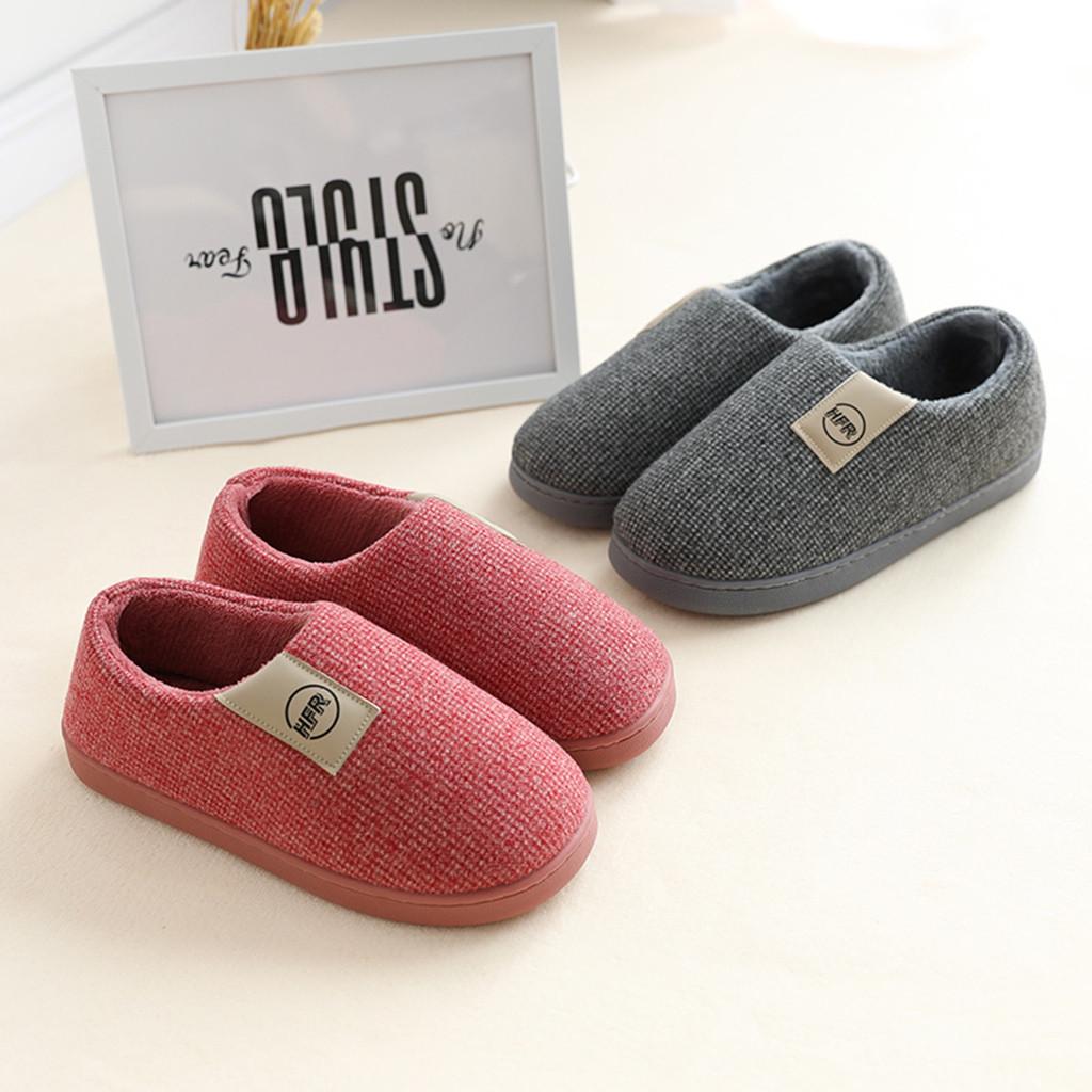 Женские мужские пары, зимние теплые домашние тапочки, мокасины, домашняя обувь для спальни