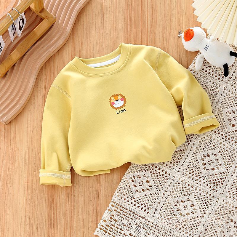 Детские нижние рубашки, весенне-осенние детские футболки с длинными рукавами, осенняя одежда из чистого хлопка, топы для мальчиков и девочек до года, детские