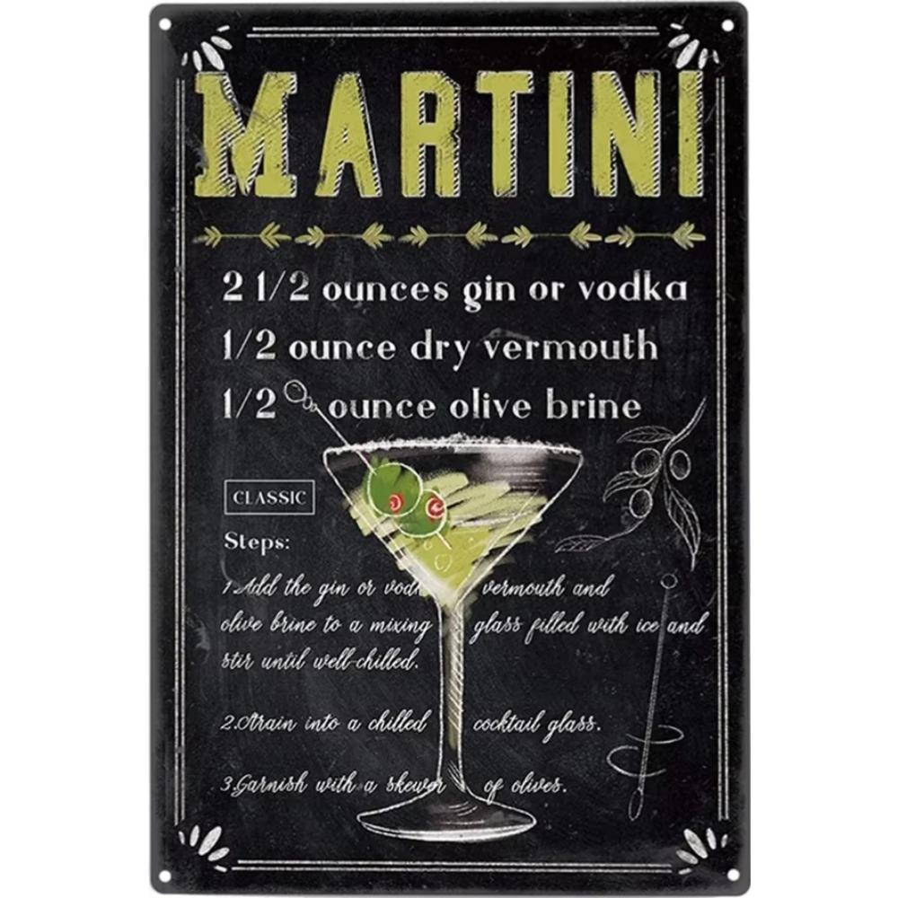 Vintage Cocktail Metal Martini Retro Signs Plaques Plate Poster Popular Bar Club Wall Decorative Room Stickers Decor