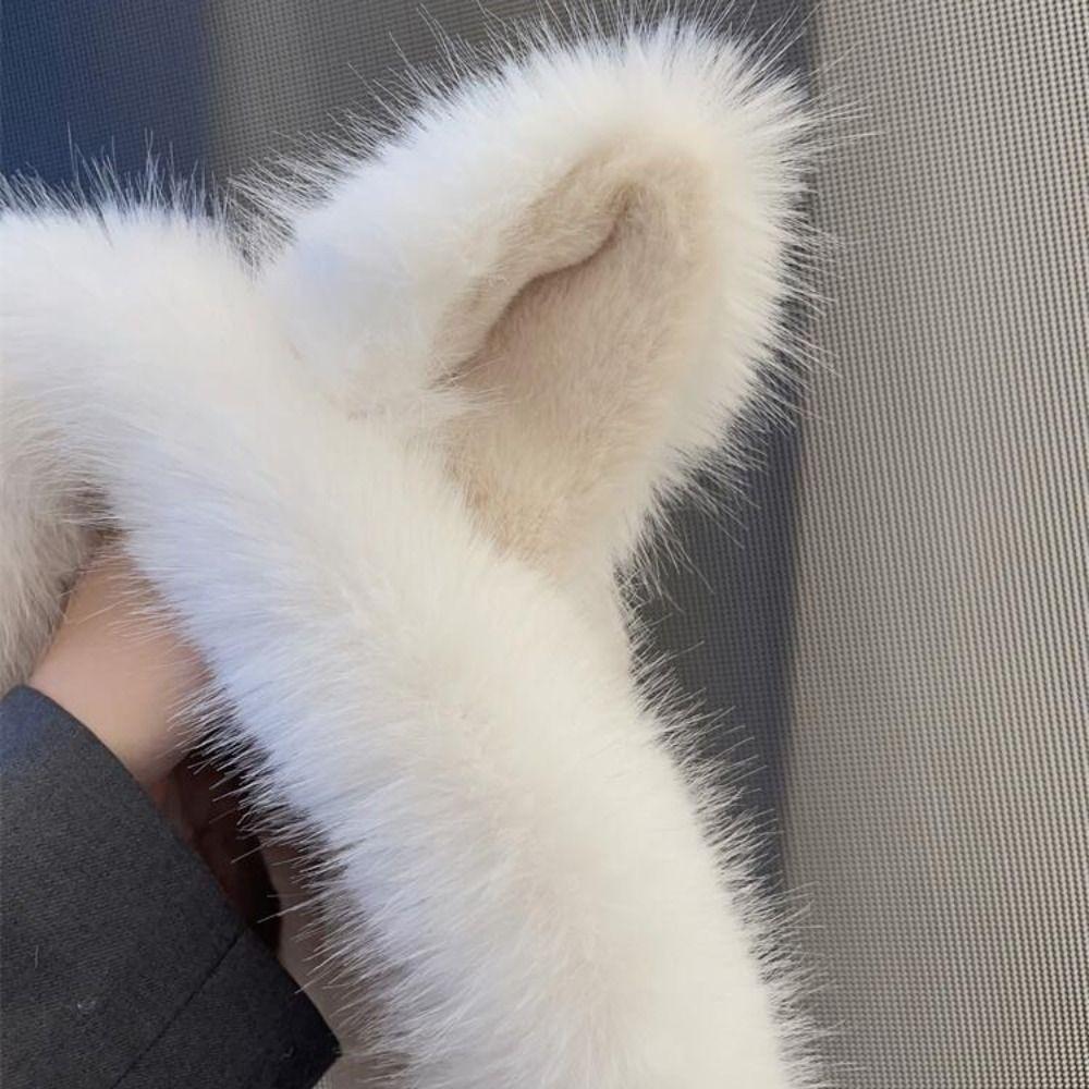 Плюшевая шапка с защитой ушей, теплая плюшевая шапка с лисьими ушками, уличная панама, женская