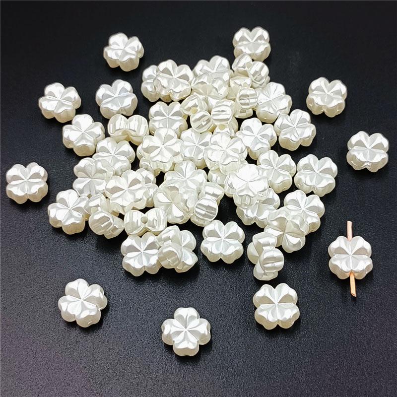 50/100 шт. модные перфорированные цветочные украшения, аксессуары, трехмерные бусины из искусственного жемчуга ABS, ожерелье, браслет, ручная работа