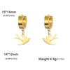 Cazador Stainless Steel Animal Swallow Drop Earrings for Women Birds Dangle Earrings Jewelry 2026 Trend Birthday Gift New