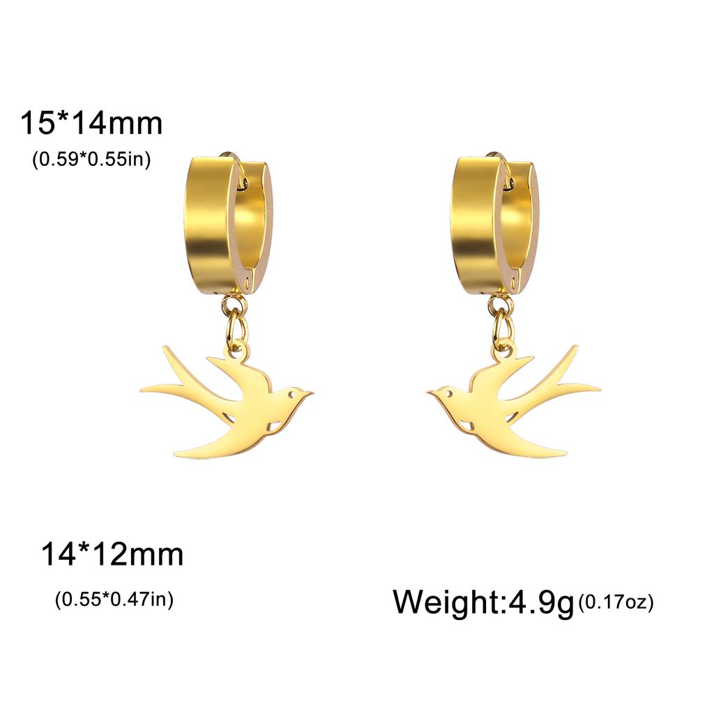 Cazador Stainless Steel Animal Swallow Drop Earrings for Women Birds Dangle Earrings Jewelry 2026 Trend Birthday Gift New