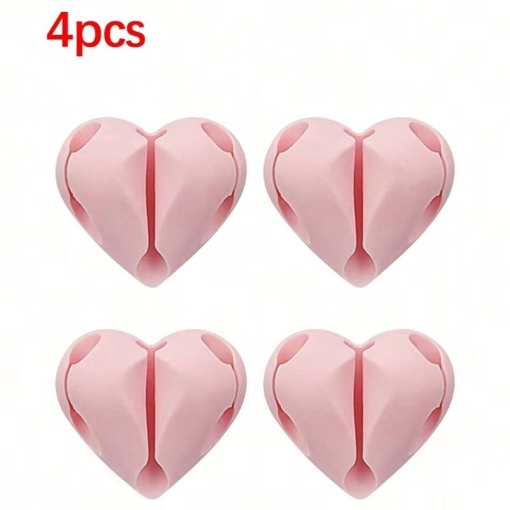 4Pcs Self-Adhesive USB Charging Cable Clips Silicone Cable Clips Holder Home Use