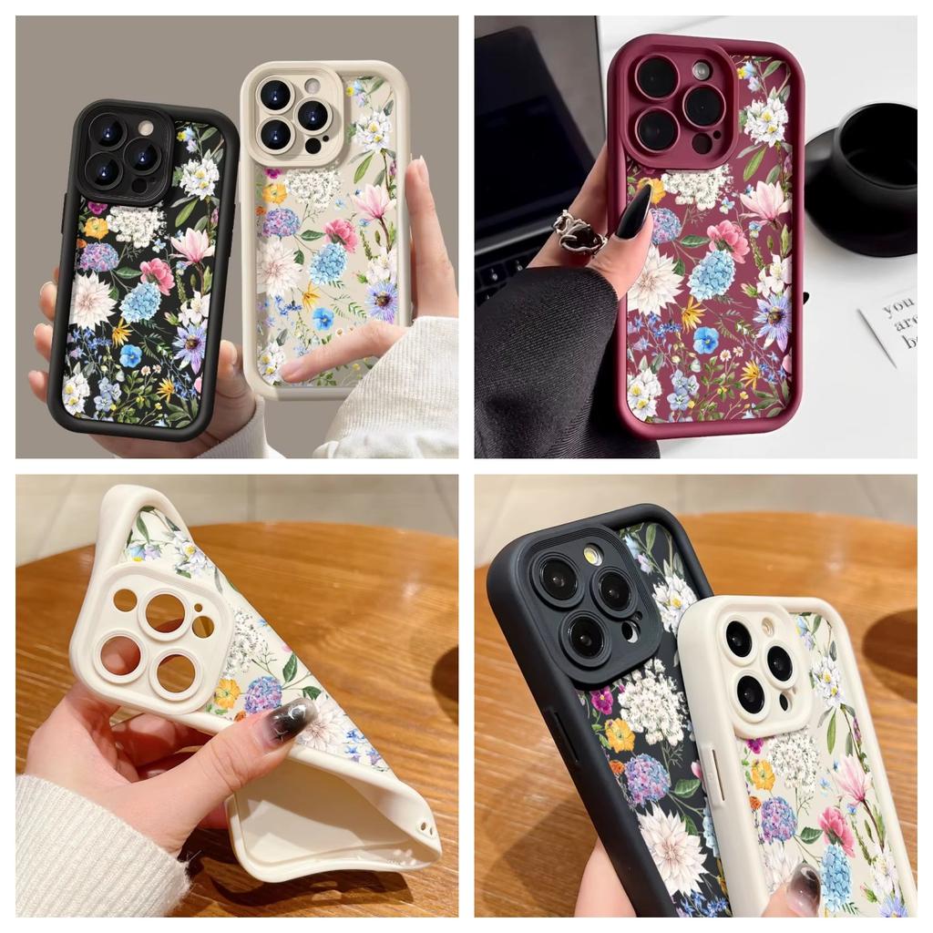 Чехол для телефона с цветными цветами Для iPhone 16pro 14pro 15 Pro Max 11 12 13 16 14 Plus Силиконовый противоударный чехол