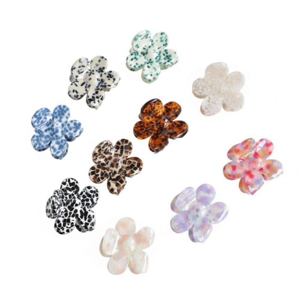 1 Pair Acetic Acid Flower Hair Claw Mini Size Acetic Acid Clip Flower Hair Clip  Daily Hair Styling
