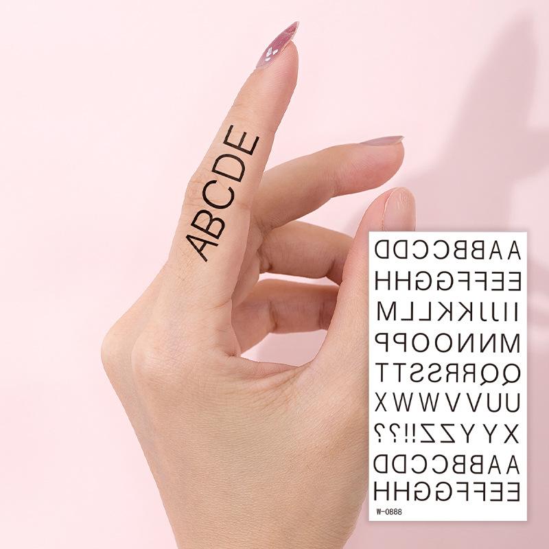 Мультяшная тату-наклейка водостойкая простая буквенно-цифровая временная татуировка одноразовая татуировка