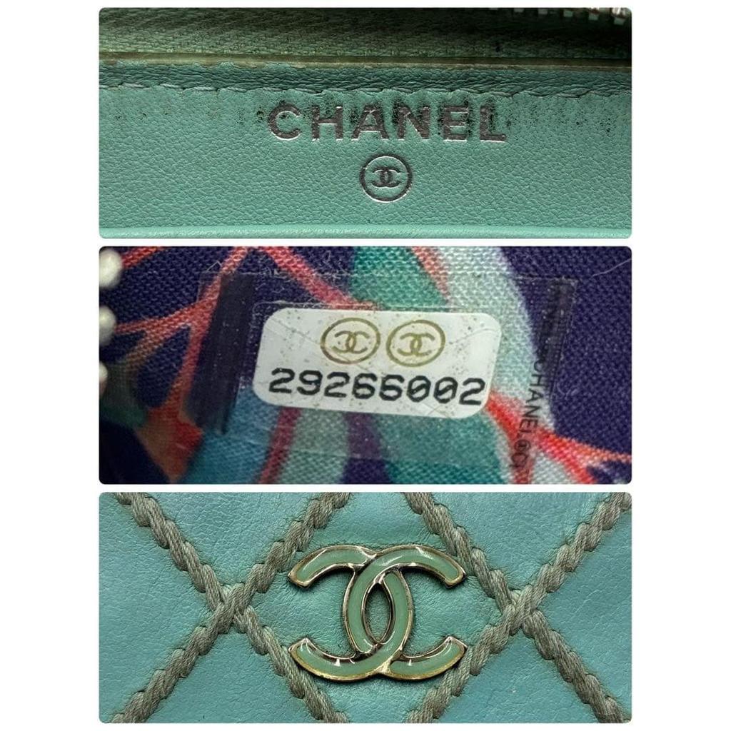 Used CHANEL Matelasse Wild Stitch Long Wallet Coco Mark Round Zipper
