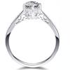Carat 4 Prong Hollow Style NSCD Diamond Ring for Women Engagement Jewelry Wedding Band Anniversary 18K White Gold Plated 0.5