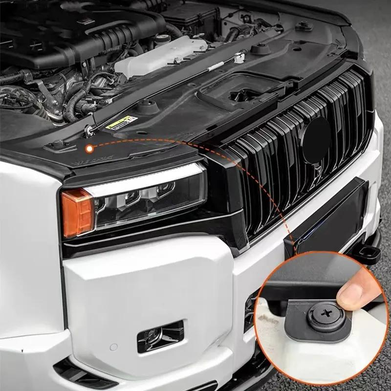 Car Engine Cover Cabin Protection Plate Cover Black Accessories 2pcs For Toyota Land Cruiser Prado J250 LC250 2024 2025
