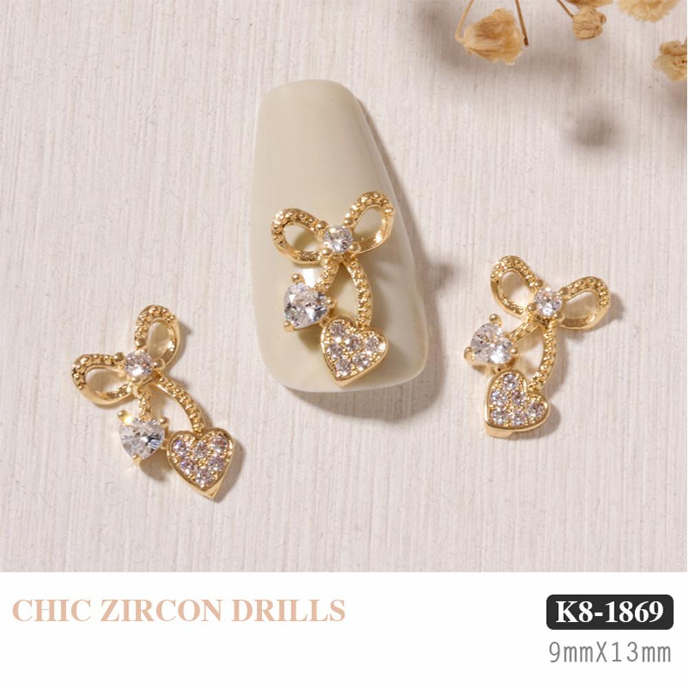 Pearl Opal Charms Nail Art Decorations Nail Rhinestones Crystal Pendant Chain Nail Art Jewelry