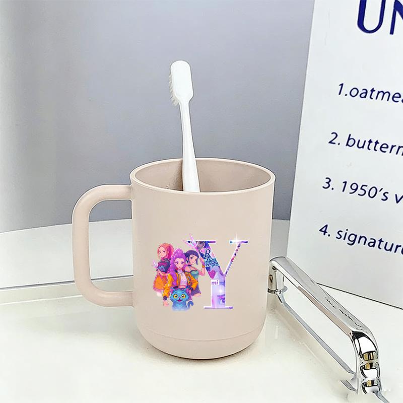 Kpop Demon Hunters Mouthwash Cup Kawaii Portable Toothbrush Cups Home Couple Family Thickened Juice Water Mug Birthday Gift