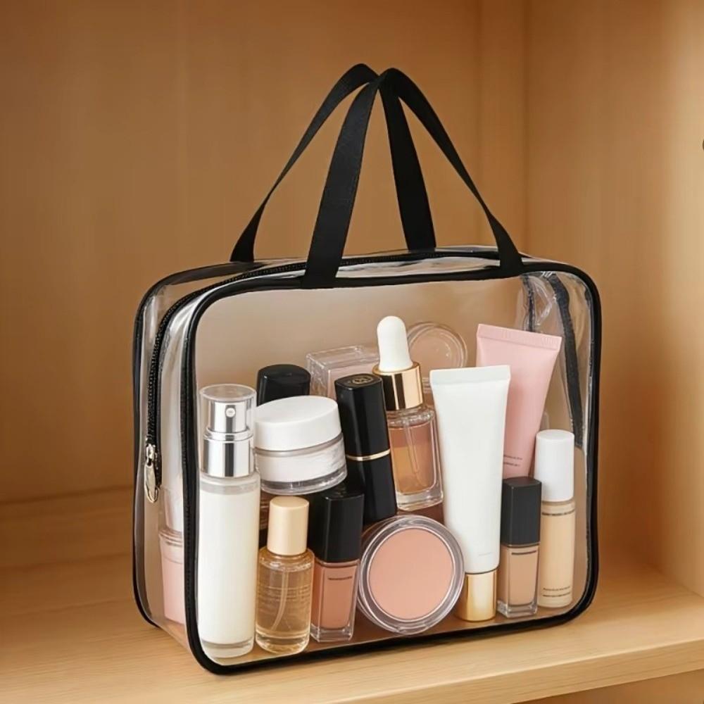 With Handle File Organizer Pouch Sturdy Zipper Transparent Handbag New Transparent Storage Bag
