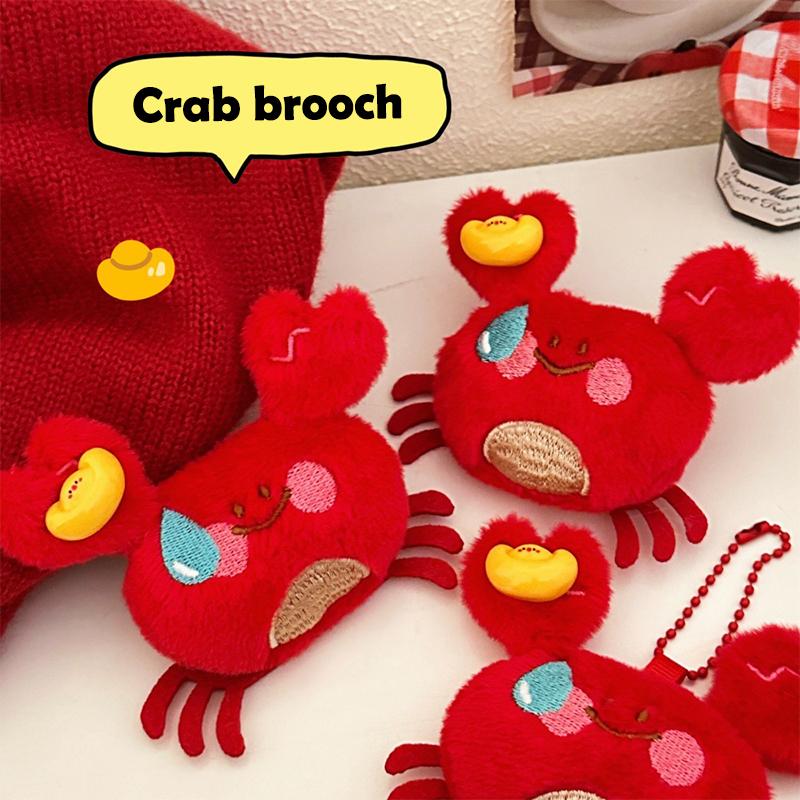 Мультяшный краб плюшевый брелок мягкий чучело животного брошь подвеска сумки украшения прекрасный плюшевый брелок для детей подарки на год