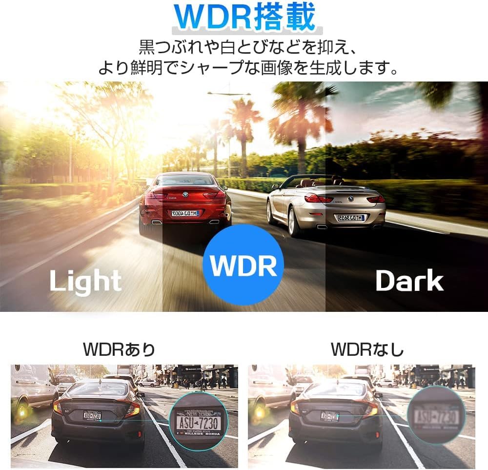 Видеорегистратор, Фронтальная и задняя камера, Матрица Sony, 1440P Full HD, Широкий угол обзора 170°