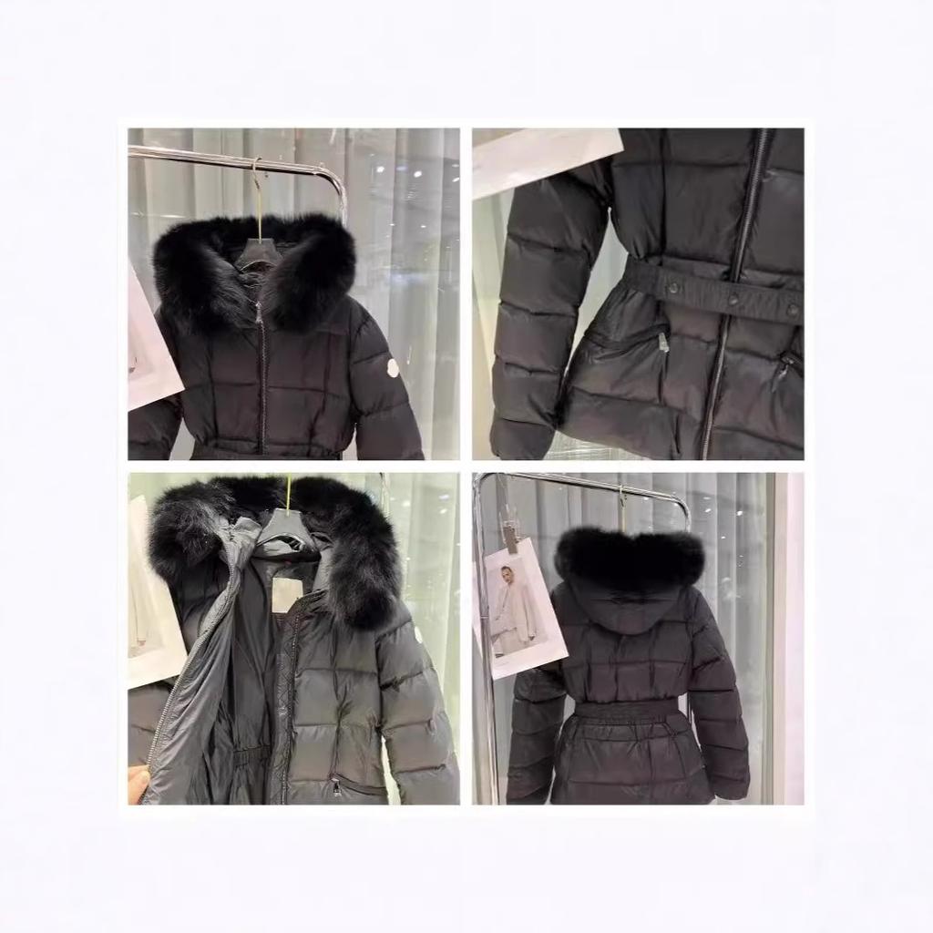 High version M family winter classic short belt decorative down jacket windproof and warm women's down jacket