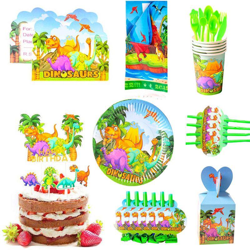 Theme Dinosaur Volcano Birthday Party Supplies Favor Kids Decoration Tableware