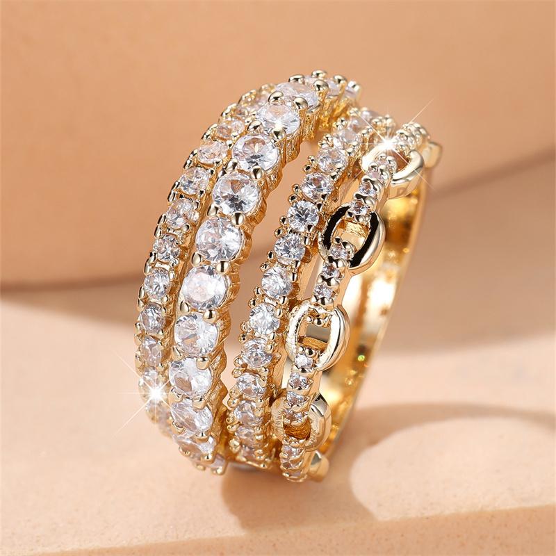 1 шт. золотистого цвета с белым камнем, полое кольцо, обручальное кольцо, ювелирные изделия на День святого Валентина