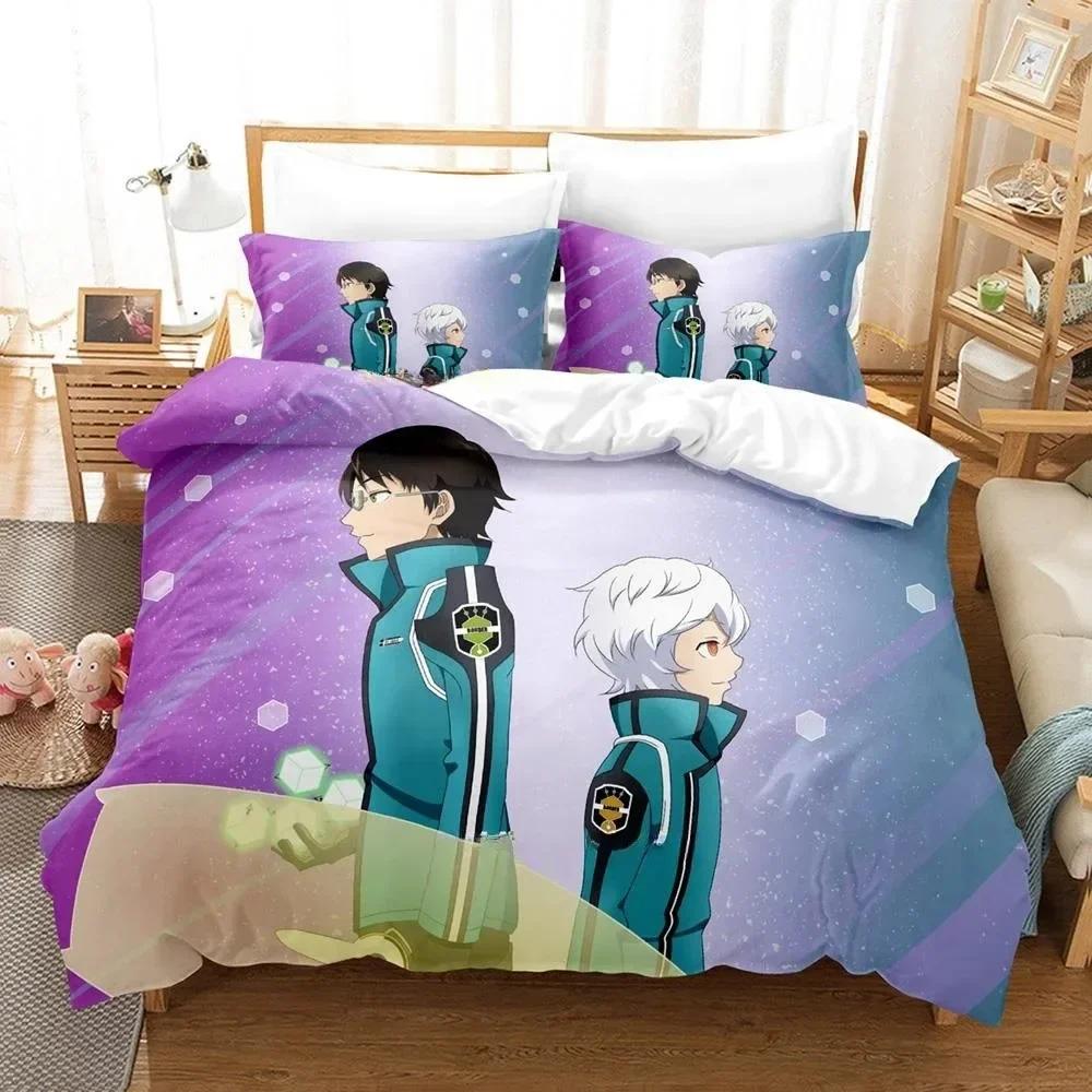 3D Аниме World Trigger Комплект постельного белья с наволочкой Покрывало на одеяло Мягкий Односпальный Двуспальный Queen Super King Размер Домашний текстиль