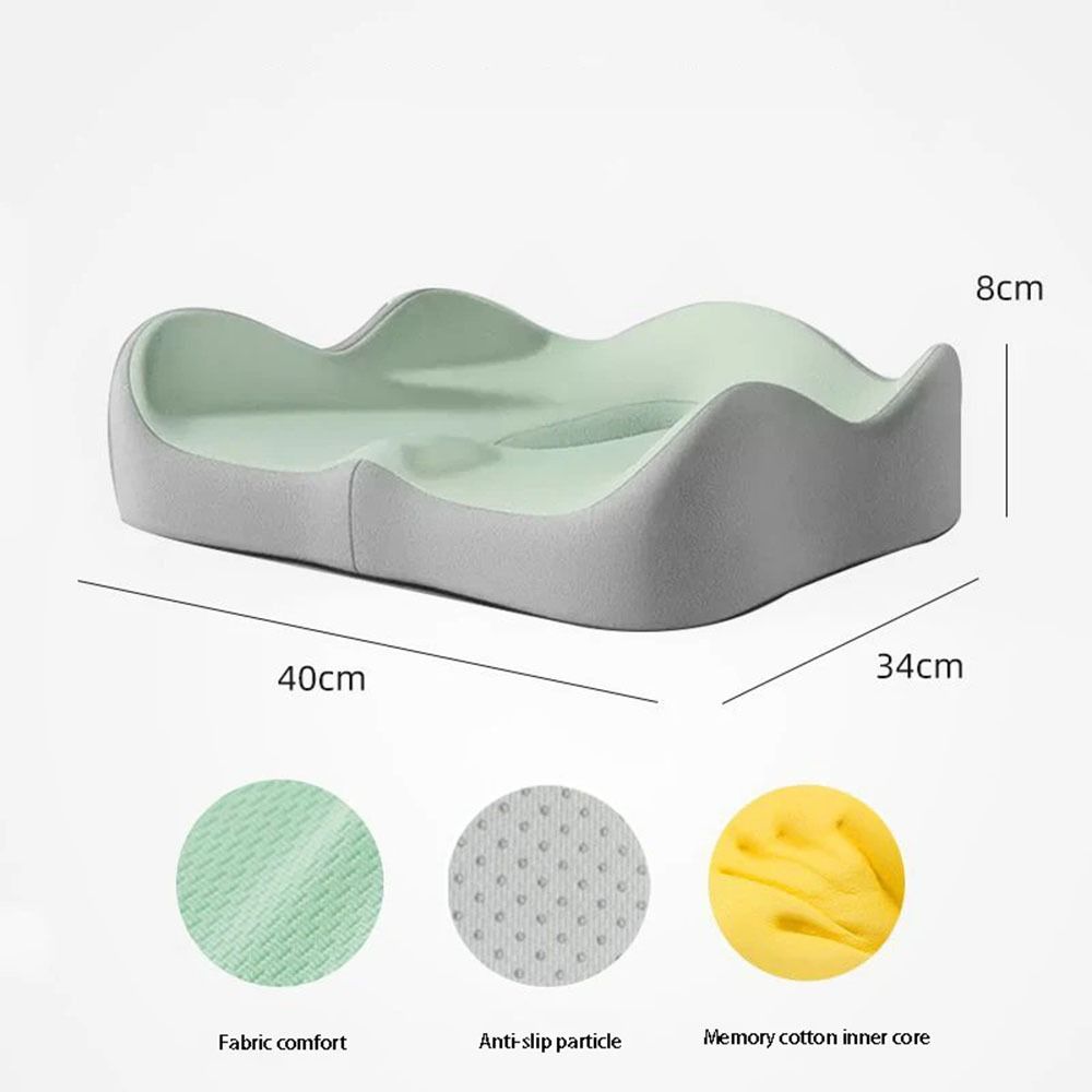 1 шт. Эргономичная подушка сиденья с поддержкой из 3D пены с памятью, противоскользящая основа, для офисного кресла, автомобиля, инвалидной коляски, комфорт на весь день