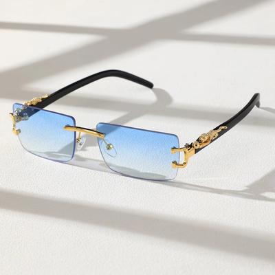 1 шт. Модные модные безрамные прямоугольные персонализированные солнцезащитные очки для повседневной жизни