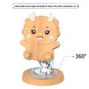 Creative Cartoon Phone Stand: Cute, Fun Solid Wood & Aluminum Alloy, Thickened Base, 360° Rotating Rod, Unique Gift.