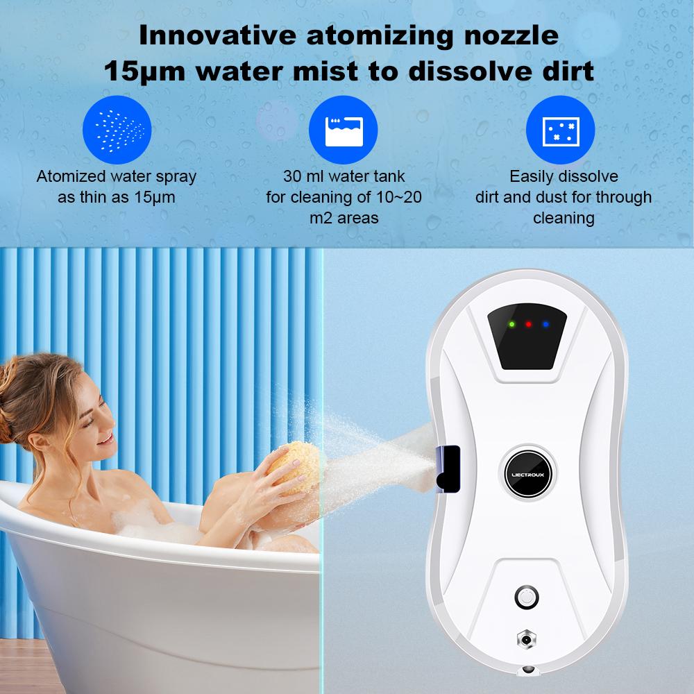 LIECTROUX YW610 Робот-пылесос для окон, распыление воды, пылесос для оконного стекла с одной клавишей