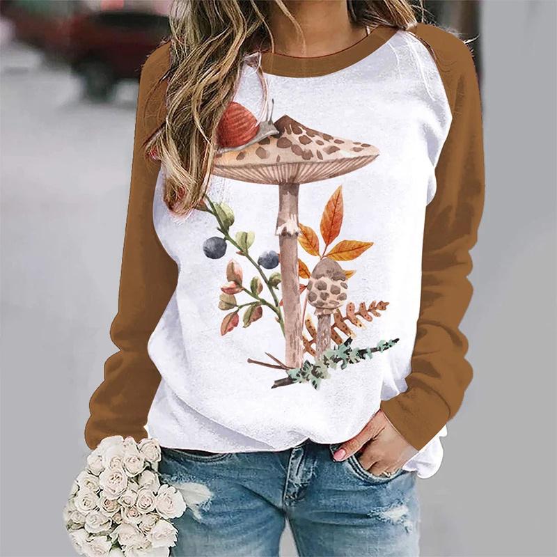 Harajuku 3D Birds Print Colorful Long Sleeve T Shirt Pullovers Women Fashion Streetwear Tops Spring Girls Floral Graphic Clothes