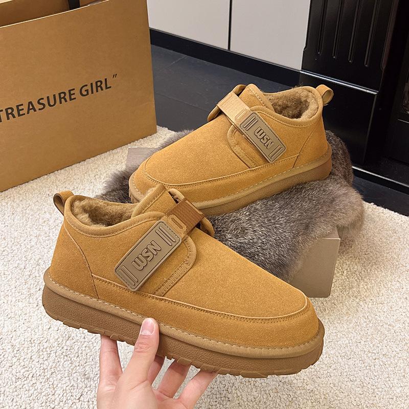 Processing custom Korean version men's winter velvet thickened warm thick sole comfortable fashion versatile cotton shoes non-slip men's shoes