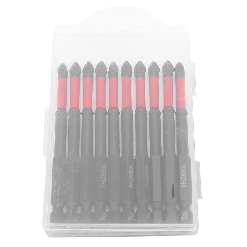 10PCS Screwdriver Heads 14 Inch Hex Shank Non Slip Magnetic Crossed Bits for Electric Drill Hand