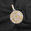 Customized Gold-Plated 18k Circular Pendant With Iced Out Diamond Micro Laid 5A CZ Stone Necklace, Men's And Women's Gift