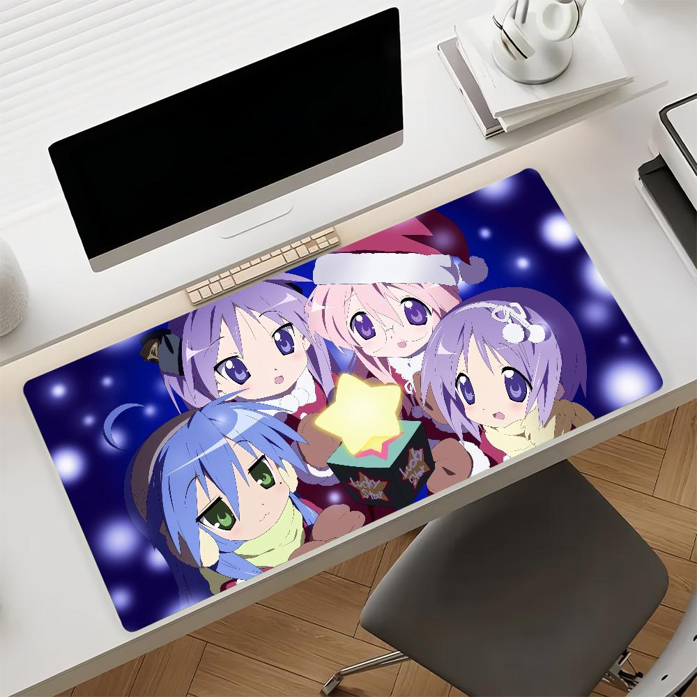 Anime L-Lucky Star Mouse Pad Non-slip Rubber Gamer Balance Computer Mat Decoracion Deskmat Laptop Office Large