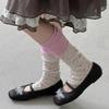 Soft Breathable Footed Leg Warmers Thin Mid Calf Socks New Floral Leg Warmers  Women Daily Wear