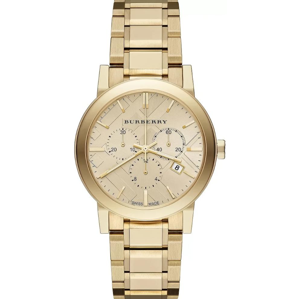 Burberry BU9753 City Chronograph мужские часы с золотым циферблатом
