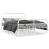 VidaXL Cadre de lit métal sans matelas et pied de lit blanc 140x190 cm 377184
