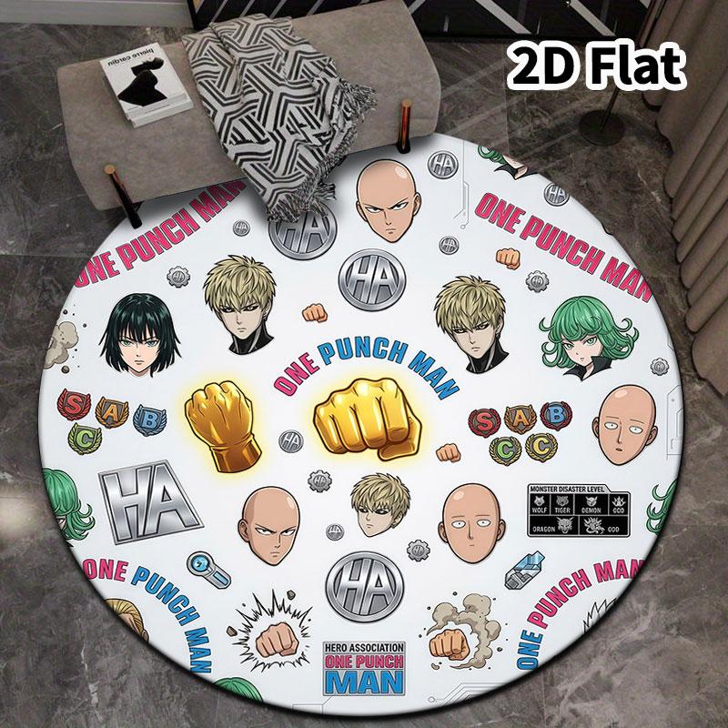 Onepunch Man Round Area Rug Carpet Rug For Living Room Bedroom Sofa Playroom Decor Nonslip Floor Mat