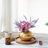 Metal Round Flower Vase For Home Décor, Table Decorative Item, Golden Color