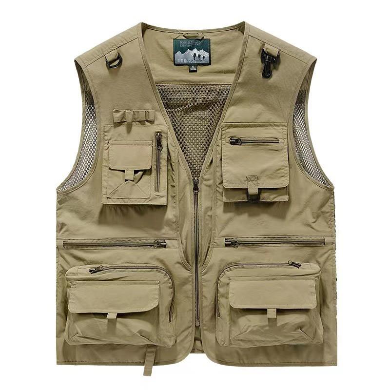 Mens Lightweight Utility Vest With Multiple Pockets Outdoor Photography Fishing Hiking