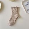 Trendy Rolled-up Polka Dot Mid-calf Socks, Summer Thin Student Girlish Pile Socks, Mid-calf Women's Socks