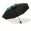 Enchanted Garden Fairy Stained Window PanelUmbrella, Portable 3-Fold Compact Umbrella for Men & Women Gift