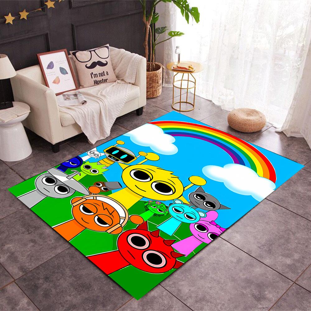 Colorful Creatures Gathering Floor Mat Perfect for Entryway Foyer Balcony Outdoor Antislip Carpet Decorate Offices Perfect Gift for Friends & Family