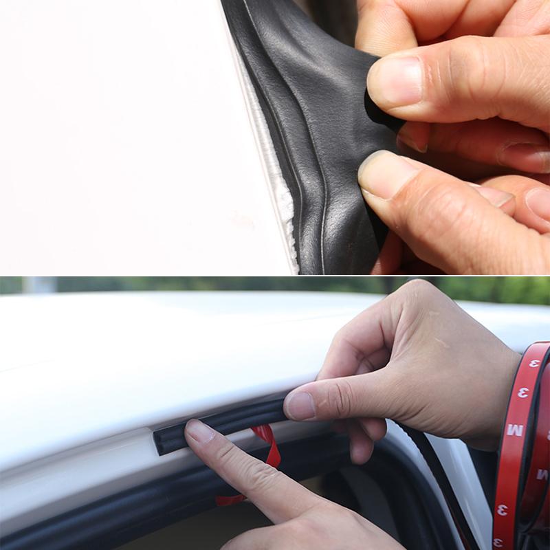 1/2/3 Meters DIY Rubber Car Door Seal Strip Stickers Anti-Dust Soundproof Sealing B Type Noise ulation Auto Accessories