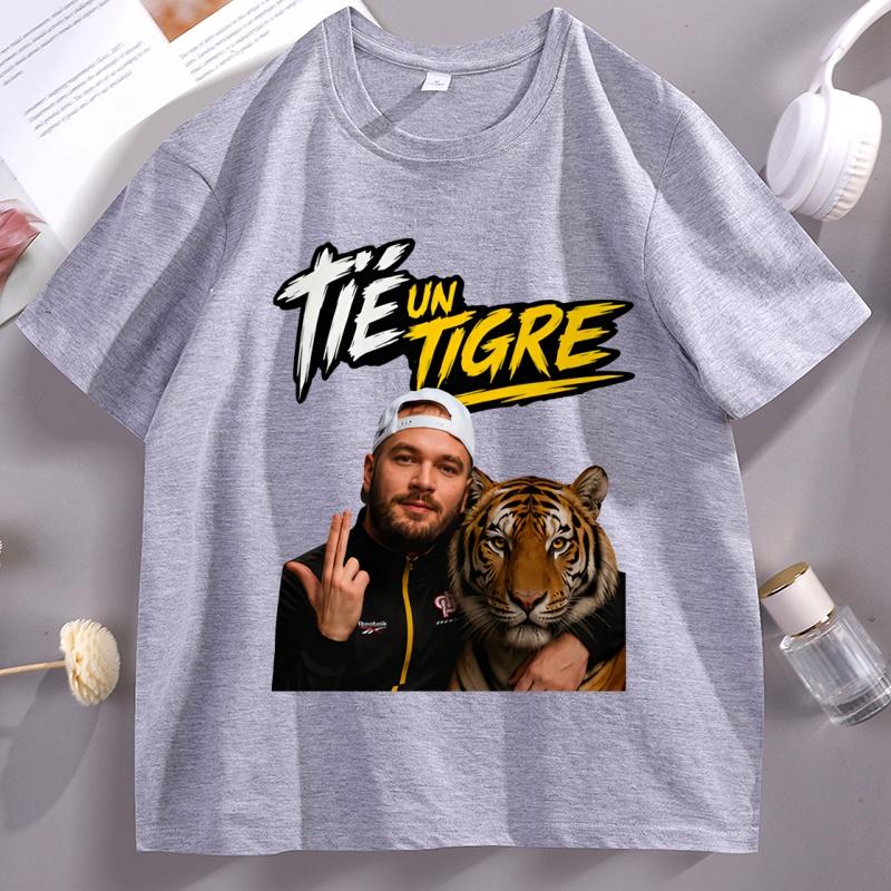 Unisex T Shirts High Quality Cotton Short Sleeve Tshirts Unisex Round Neck Printed Tshirts Tiger Graphic Tees Loose Comfortable