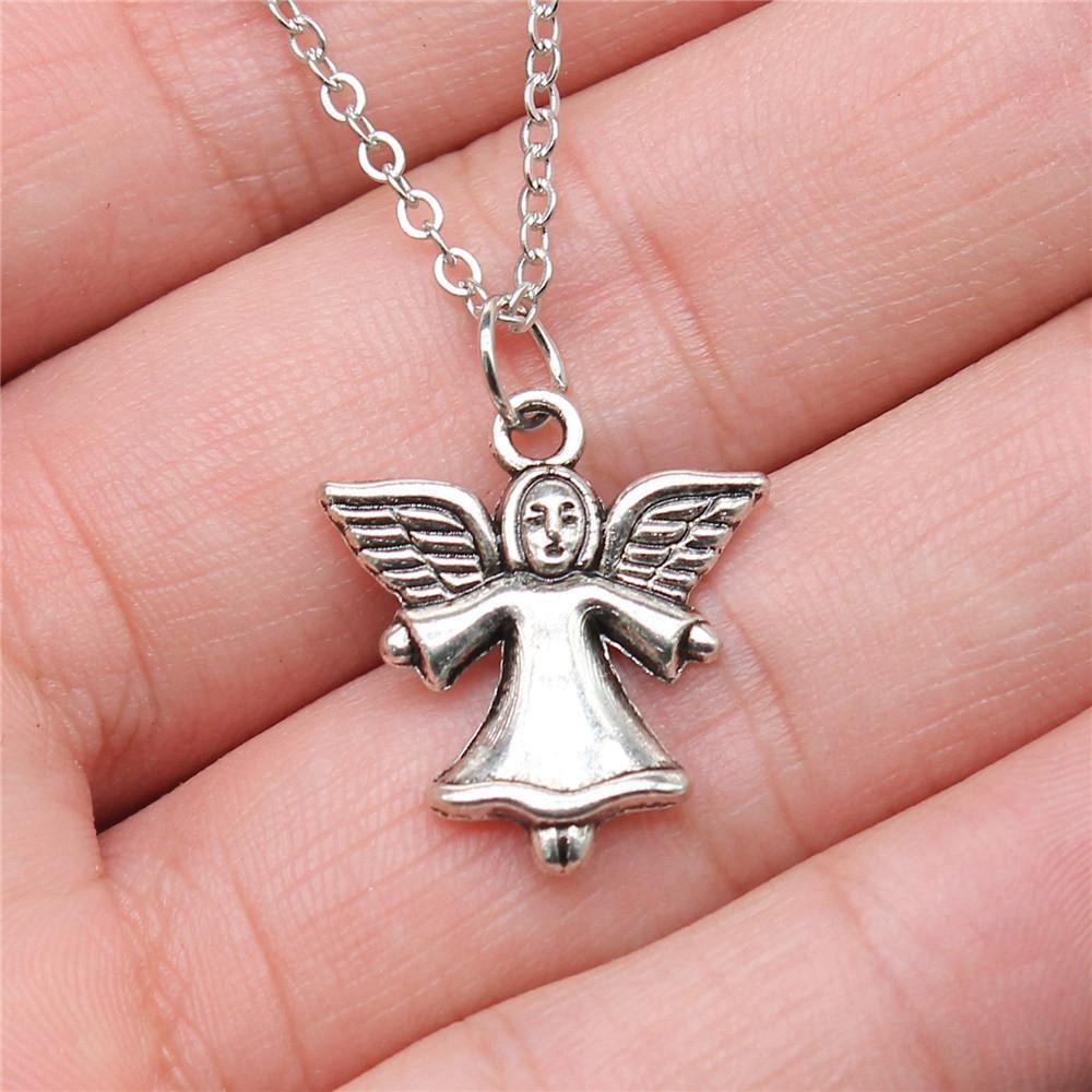 Ожерелье с крыльями ангела в форме персикового сердца, 40 см, короткая цепочка, украшения для девочек, День отца, кавайные материалы