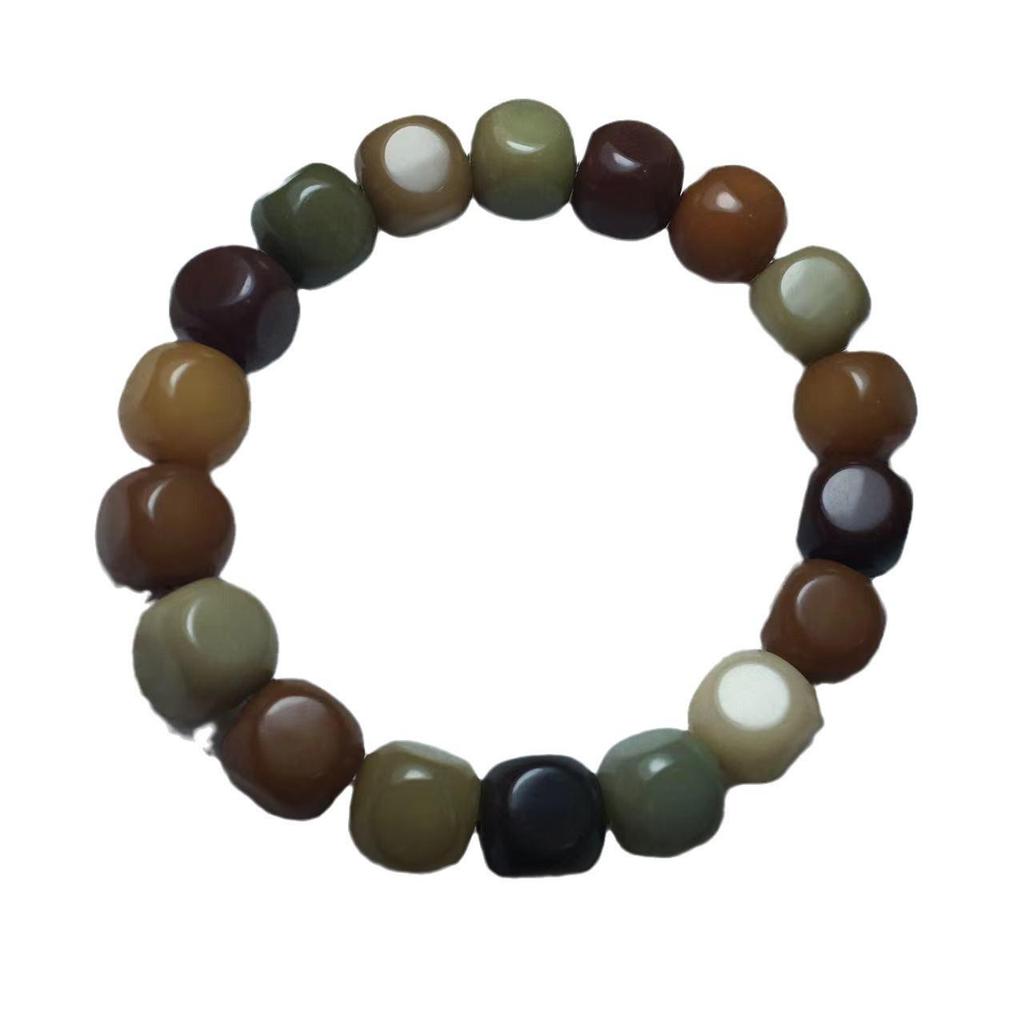 Bodhi Root Hexagonal Bead Bracelet: Rich Multicolor, Cultural Play, Buddhist Design