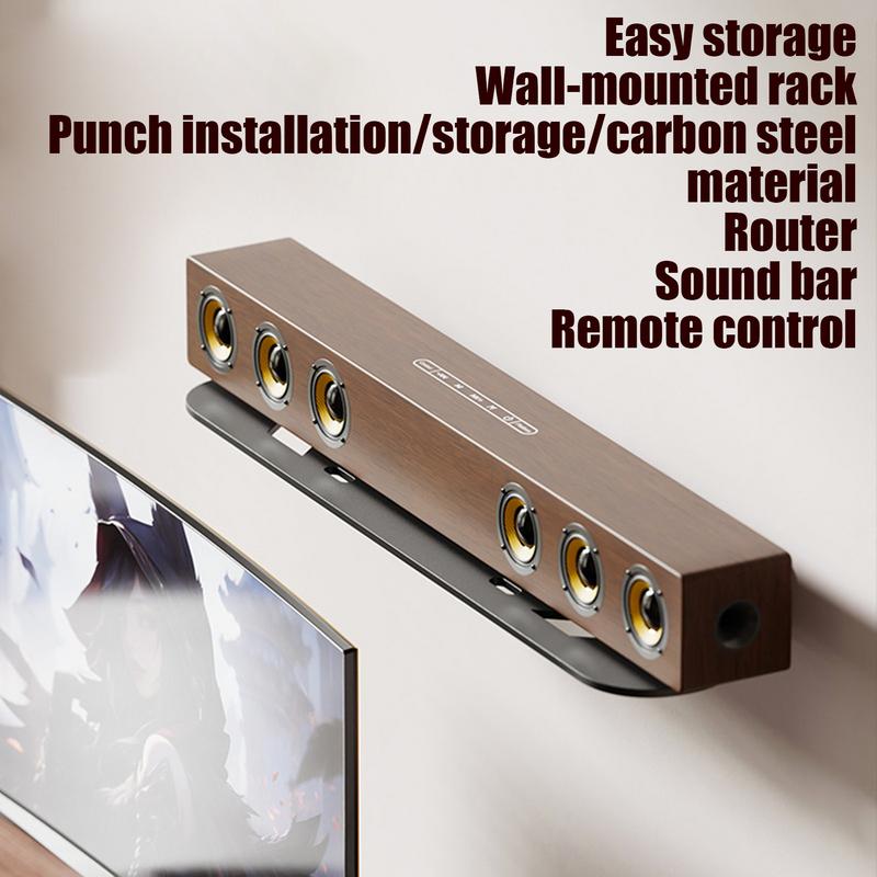 Настенное крепление для саундбара Кронштейн для крепления саундбара под телевизором Плавающая полка для хранения роутера, пульта дистанционного управления Стальной держатель для динамика