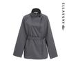 ELLASSAY Elegant Single-Button Stand-Collar H-Line Trench Coat
