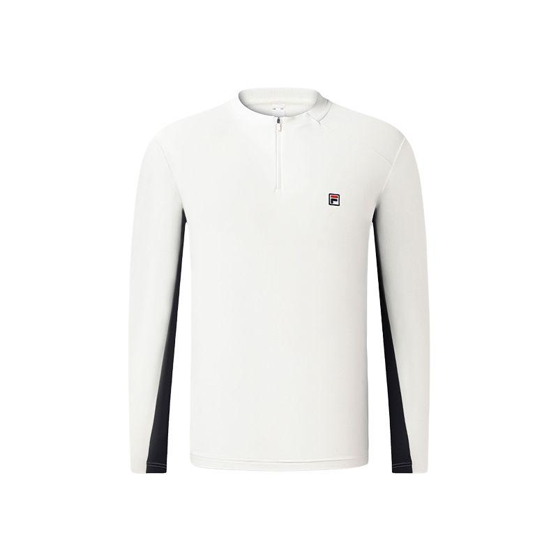 Men's FILA Tennis T-Shirts Men's Cloud White Half-Turtleneck